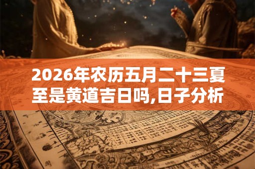 2026年农历五月二十三夏至是黄道吉日吗,日子分析