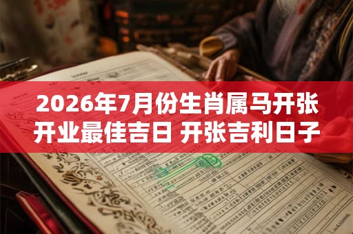 2026年7月份生肖属马开张开业最佳吉日 开张吉利日子 2026年7月份生肖属马开张开业最佳吉日 开张吉利日子