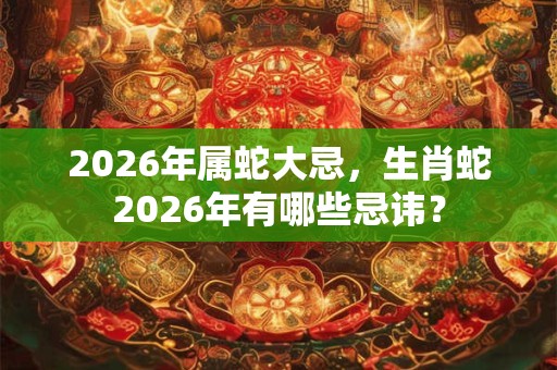 2026年属蛇大忌，生肖蛇2026年有哪些忌讳？