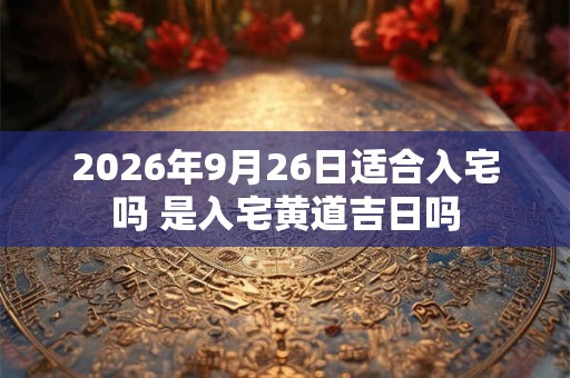 2026年9月26日适合入宅吗 是入宅黄道吉日吗
