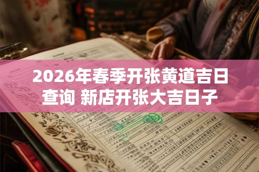 2026年春季开张黄道吉日查询 新店开张大吉日子