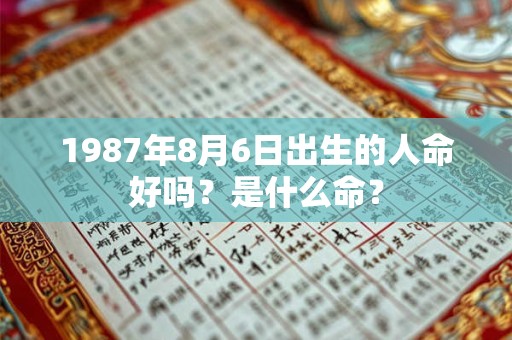 1987年8月6日出生的人命好吗？是什么命？