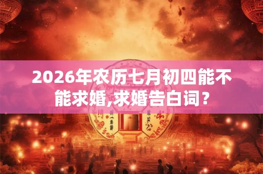 2026年农历七月初四能不能求婚,求婚告白词？