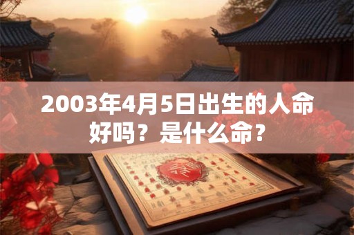2003年4月5日出生的人命好吗？是什么命？