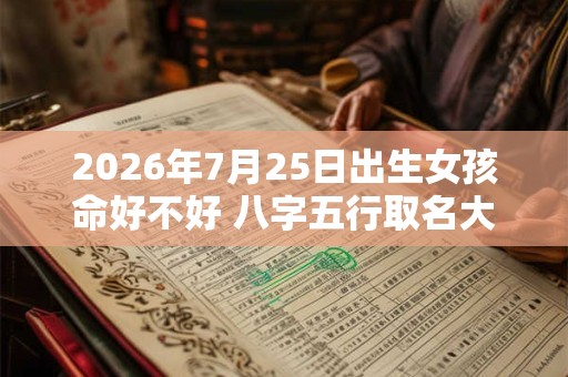 2026年7月25日出生女孩命好不好 八字五行取名大全 2026年7月25日出生女孩命好不好 八字五行取名大全