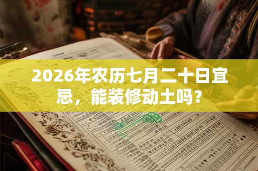 2026年农历七月二十日宜忌，能装修动土吗？