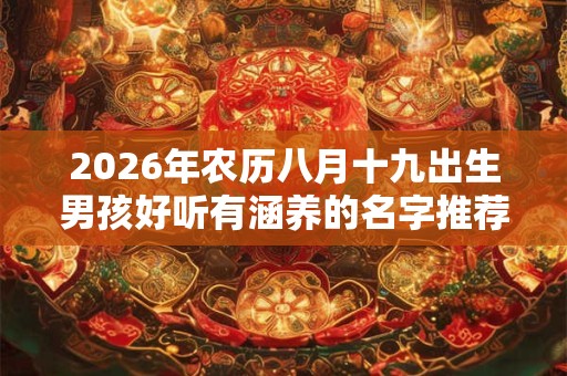 2026年农历八月十九出生男孩好听有涵养的名字推荐