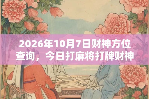 2026年10月7日财神方位查询,今日打麻将打牌财神方位 2026年10月7日财神方位查询,今日打麻将打牌财神方位