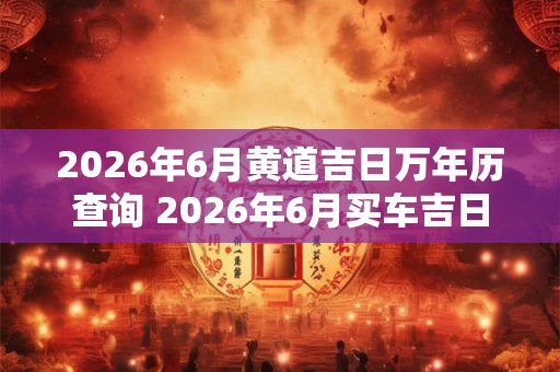 2026年6月黄道吉日万年历查询 2026年6月买车吉日 2026年6月黄道吉日万年历查询 2026年6月买车吉日