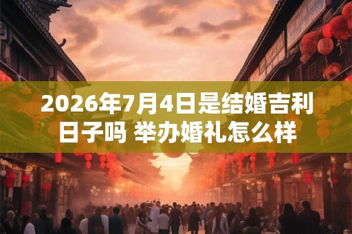2026年7月4日是结婚吉利日子吗 举办婚礼怎么样