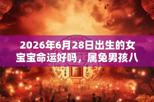 2026年6月28日出生的女宝宝命运好吗，属兔男孩八字命运查询
