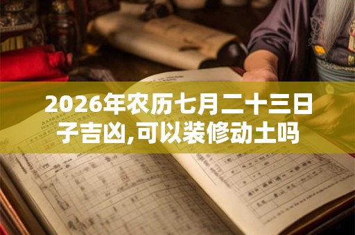 2026年农历七月二十三日子吉凶,可以装修动土吗