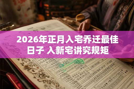 2026年正月入宅乔迁最佳日子 入新宅讲究规矩 2026年正月入宅乔迁最佳日子 入新宅讲究规矩