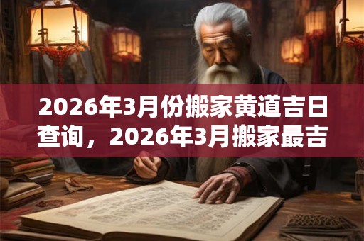 2026年3月份搬家黄道吉日查询,2026年3月搬家最吉利的日子 2026年3月份搬家黄道吉日查询,2026年3月搬家最吉利的日子