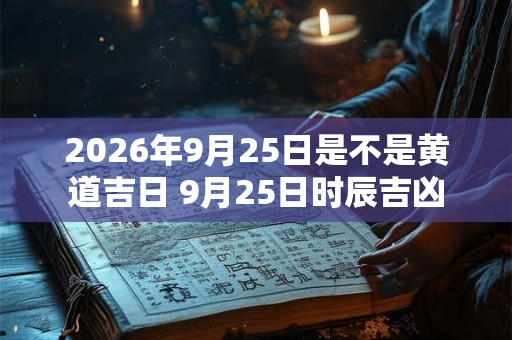2026年9月25日是不是黄道吉日 9月25日时辰吉凶 2026年9月25日是不是黄道吉日 9月25日时辰吉凶