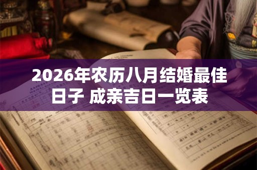 2026年农历八月结婚最佳日子 成亲吉日一览表