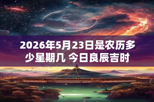 2026年5月23日是农历多少星期几 今日良辰吉时 2026年5月23日是农历多少星期几 今日良辰吉时