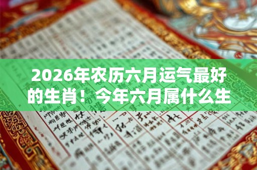 2026年农历六月运气最好的生肖！今年六月属什么生肖运势最好