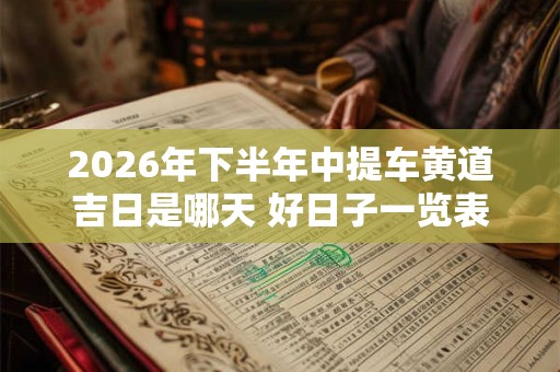 2026年下半年中提车黄道吉日是哪天 好日子一览表