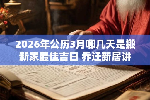 2026年公历3月哪几天是搬新家最佳吉日 乔迁新居讲究什么