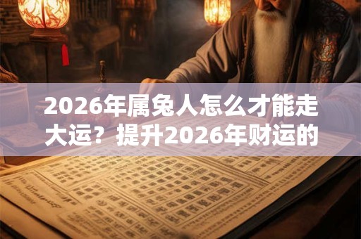 2026年属兔人怎么才能走大运？提升2026年财运的法子！