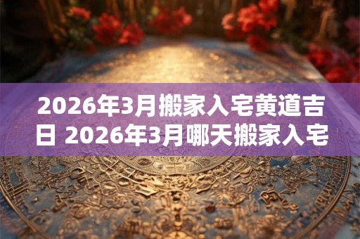 2026年3月搬家入宅黄道吉日 2026年3月哪天搬家入宅最好？