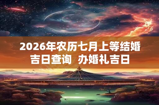 2026年农历七月上等结婚吉日查询  办婚礼吉日