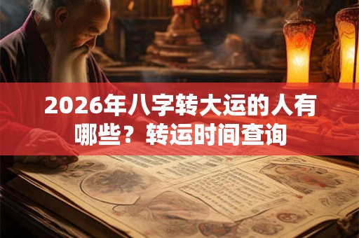 2026年八字转大运的人有哪些？转运时间查询