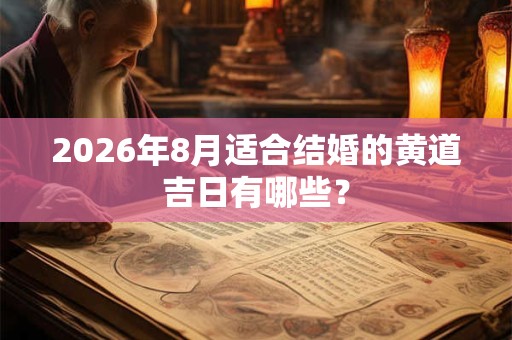 2026年8月适合结婚的黄道吉日有哪些? 2026年8月适合结婚的黄道吉日有哪些?