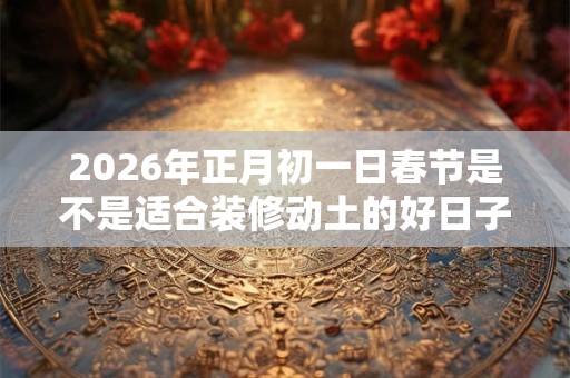 2026年正月初一日春节是不是适合装修动土的好日子? 2026年正月初一日春节是不是适合装修动土的好日子?