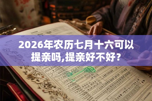2026年农历七月十六可以提亲吗,提亲好不好？