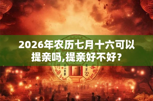 2026年农历七月十六可以提亲吗,提亲好不好? 2026年农历七月十六可以提亲吗,提亲好不好?
