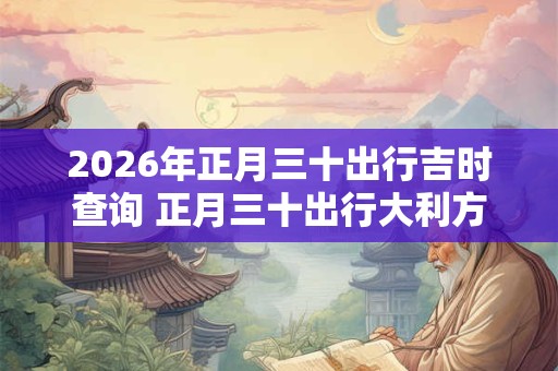 2026年正月三十出行吉时查询 正月三十出行大利方向位置查询