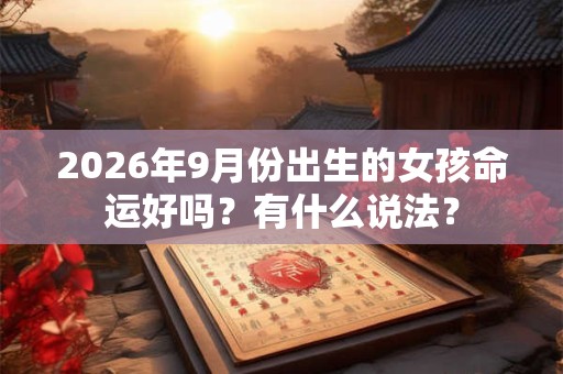2026年9月份出生的女孩命运好吗？有什么说法？