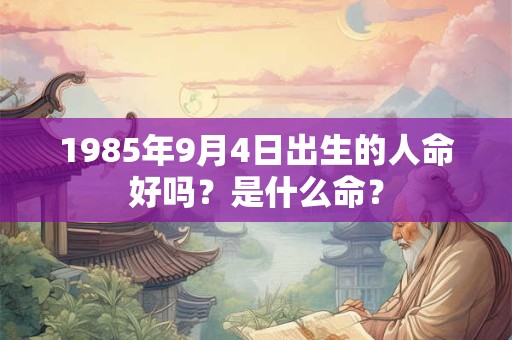 1985年9月4日出生的人命好吗？是什么命？