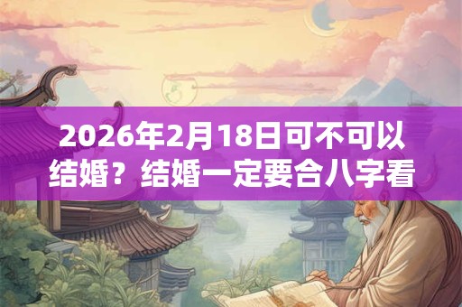 2026年2月18日可不可以结婚？结婚一定要合八字看日子吗？