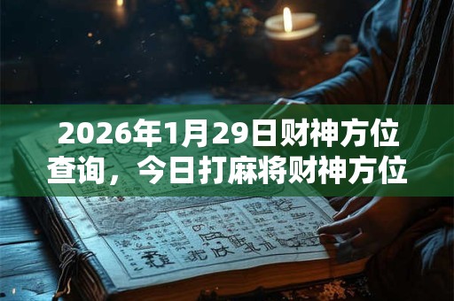 2026年1月29日财神方位查询，今日打麻将财神方位一览表