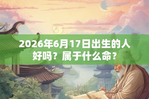 2026年6月17日出生的人好吗?属于什么命? 2026年6月17日出生的人好吗?属于什么命?