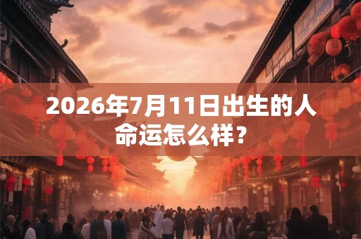 2026年7月11日出生的人命运怎么样？