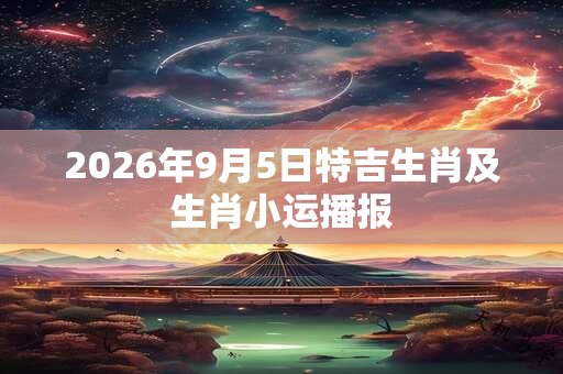 2026年9月5日特吉生肖及生肖小运播报