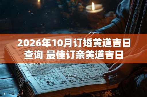 2026年10月订婚黄道吉日查询 最佳订亲黄道吉日
