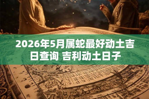 2026年5月属蛇最好动土吉日查询 吉利动土日子 2026年5月属蛇最好动土吉日查询 吉利动土日子