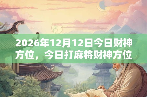 2026年12月12日今日财神方位，今日打麻将财神方位一览表
