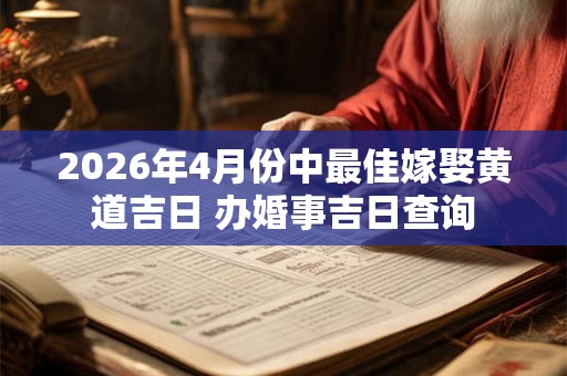 2026年4月份中最佳嫁娶黄道吉日 办婚事吉日查询