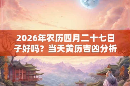 2026年农历四月二十七日子好吗?当天黄历吉凶分析 2026年农历四月二十七日子好吗?当天黄历吉凶分析