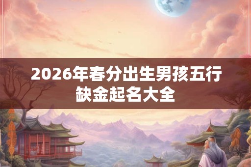 2026年春分出生男孩五行缺金起名大全