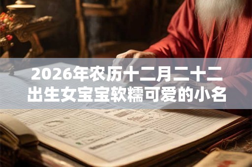 2026年农历十二月二十二出生女宝宝软糯可爱的小名大全 2026年农历十二月二十二出生女宝宝软糯可爱的小名大全