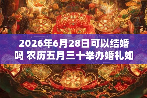 2026年6月28日可以结婚吗 农历五月三十举办婚礼如何