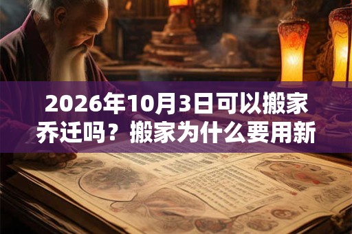 2026年10月3日可以搬家乔迁吗？搬家为什么要用新枕头？