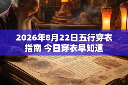 2026年8月22日五行穿衣指南 今日穿衣早知道